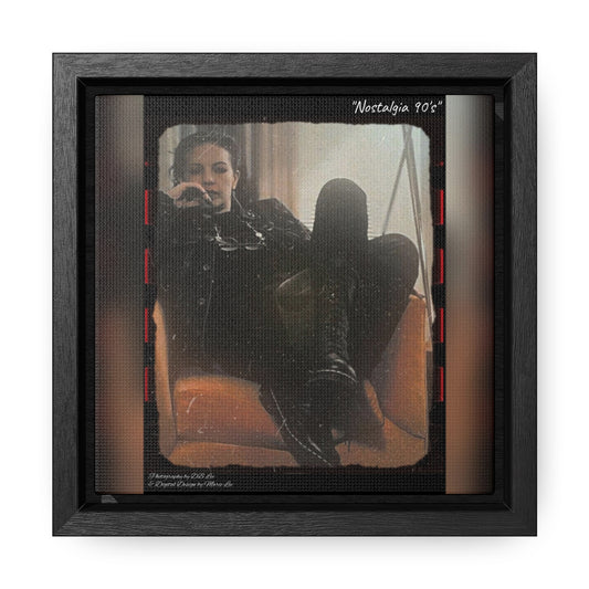 "Nostalgia 90's" on Canvas in a Square Frame 6"x6"
