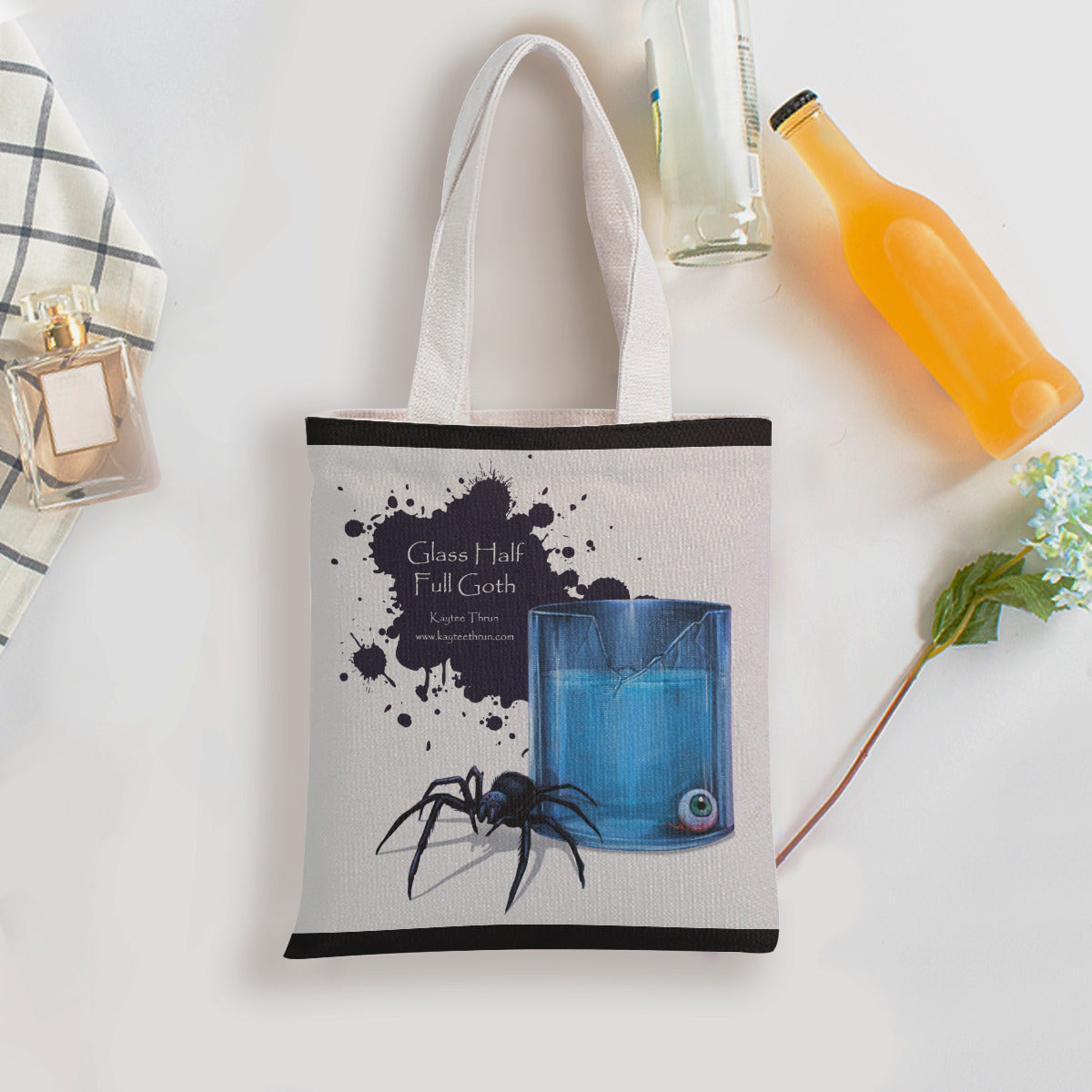 Glass Half Full Goth Canvas Tote