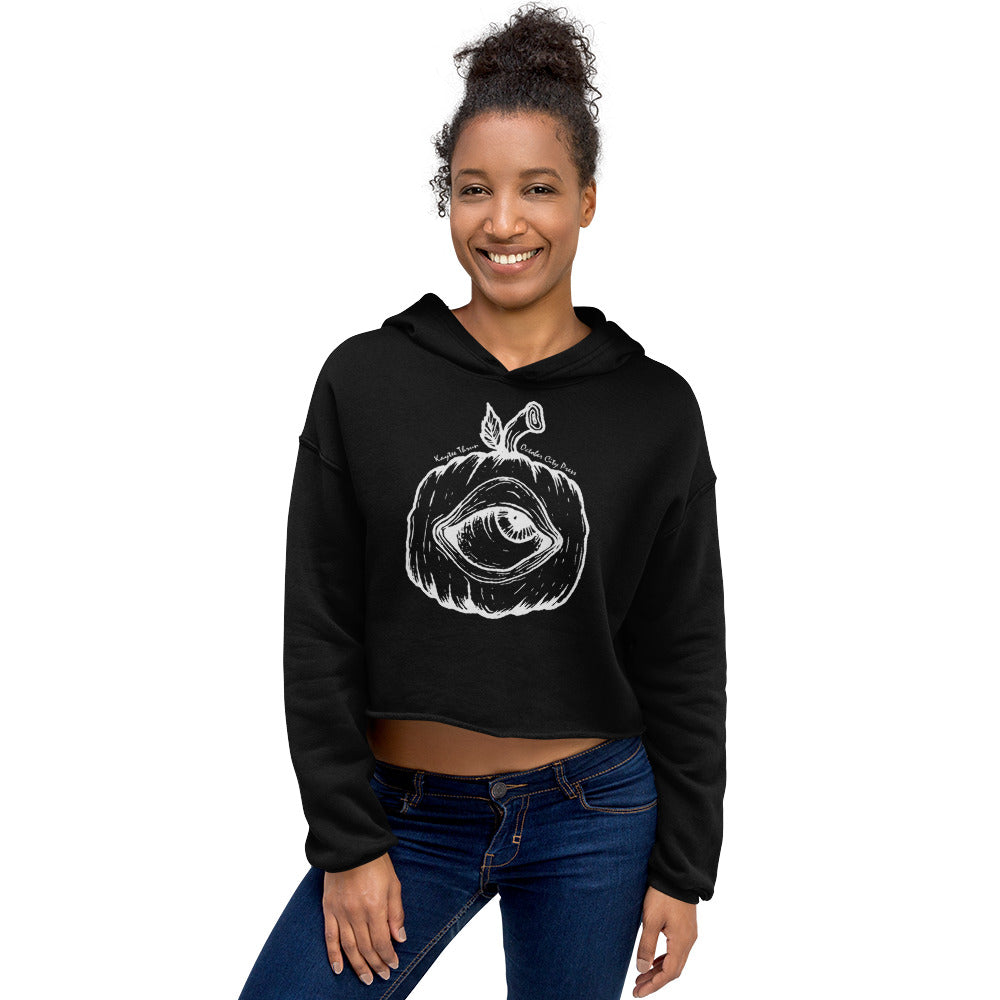 October City Press logo Cropped Black Hoodie