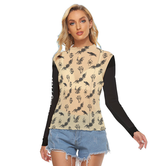 October City Press vintage spiders stretch mesh top