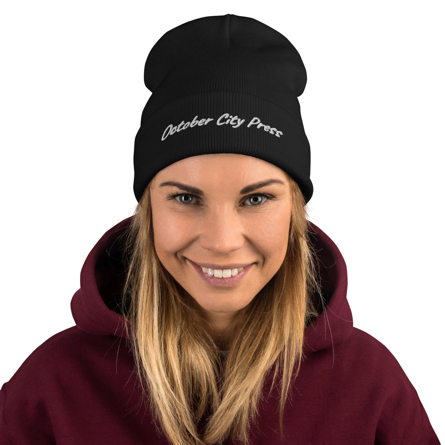 October City Press Embroidered Beanie